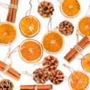 50 Pcs Dried Orange Slices Ornaments Set with Pinecones Cinnamon and Hemp Rope, Dried Orange Slices for Christmas Tree DIY Crafts Home Decorating, Christmas Tree Decorations