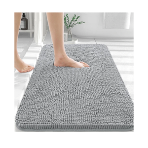 OLANLY Bathroom Rugs 30x20, Extra Soft Absorbent Chenille Bath Rugs, Rubber Backing Quick Dry, Machine Washable Bath Mats for Bathroom Floor, Tub and Shower, Home Decor Accessories, Light Grey Size: 30" x 20"