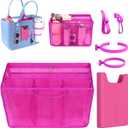 OUTXE Organizer Inserts for X Large Original Bogg Bag, 2 Pack Cup Holder for All Bogg Bags, Phone Holder Accessories and Hooks Insert Compatible with Simple Modern Beach Tote Bag,Haute Pink