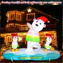 6ft Christmas Inflatable Surfing Snowman Outdoor Decorations Christmas Blow up Yard Decoration with Built in LED Winter Xmas Snowman Inflatables for Holiday Party Indoor Outdoor Lawn Decor
