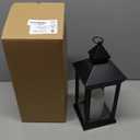 14" Lanterns Decorative Indoor, Black Lantern Decor with Timer Flameless Candle, Vintage Farmhouse Outdoor Lanterns, Waterproof Hanging Lantern for Patio, Porch, Entryway, Centerpieces, Transparent 1 Pack