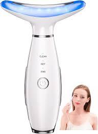 Red Light Therapy for Face, LED Face Massager Tool with Vibraion, Porable Facial Massager for Skin Care at Home, Wrinkle Reducer Face Sculpting Tool，Micro-current Facial Beauty Device(Model AM-810W)