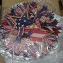 4th of July Front Door Wreath, USA 250th Anniversary Flag Wreath, 40cm (15.75in) Large Patriotic Door Hanging Decor for Independence Day & Patriotic Holiday Home Decoration