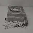 Belizzi Home Peshtemal Turkish Towel Chevron Beach Towels Oversized 36x71 Set of 6, Beach Towels for Adults, Soft Durable Absorbent Extra Large Bath Sheet Hammam Towel - Charcoal Grey