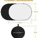 5x6.5ft Pop Up Backdrop, Double-Sided Black & White Collapsible Portable Photo Backdrop, Foldable Retractable Reflector Background for Photography, Headshots, Live Streaming, Video Calls