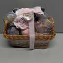 Aqua Elegante Spa Basket For Women - Deluxe Bath Set with Wash, Bubble Bath, Lotion, Salts, Body Scrub, Towel, Shower Puff, Bathbombs, Reusable Basket, Gifts for Mom, Wife, Her - Rose Oil & Orchid
