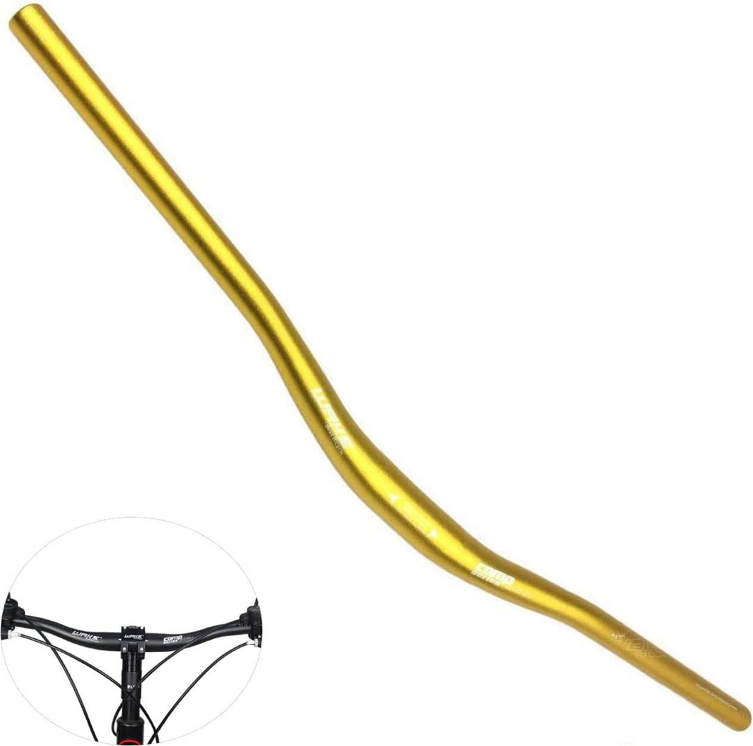Wake 31.8mm MTB Mountain Bike Handlebar, Aluminum Alloy Mountain Bike Bicycle Riser Handlebar Extra Long 720/780mm with Paint Matte Surface (Gold, 780mm)