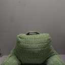 Blissful Diary Reading Pillow, Backrest Pillow with Shredded Memory Foam for Adult & Children, Designed for Bed and Couch Sitting Up, Includes Arms, Pockets and Washable Cover, Sage Green