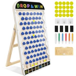 Zhenx Extra Large Prize Drop Board, 41.3" x 23.6" Prize Drop Disc Game Wood, Disc Drop Games for Family Parties, Parties, Trade Show Booth and Carnival Game
