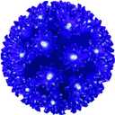 Christmas Lighted Ball 7" Outdoor Hanging Sphere Lights Orb 100 LED Blue Starlight Sphere for Tree, Porch, Gazebo, Bedroom Decorations (Green Wire- Blue)
