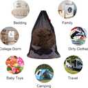 2 Pack Mesh Laundry Bags, 24 x 36 Inches Heavy Duty Drawstring Bag, Factories, College, Dorm, Travel and Apartment Dwellers, Black