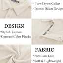 PJ PAUL JONES Mens Polo Shirts Short Sleeve Casual Textured Knit Polo Shirt for Men Golf Collared (Beige, L)