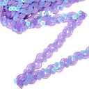 uxcell 11 Yard Sequins Trim Ribbon 0.6 Inch Sequin Gimp Braid Trim Spangle Flat Sequins Paillette Fabric Flat Trims Strips for Crafts Sewing Clothes Home Party Decoration, Purple