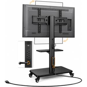 Rolling TV Stand with Power Outlet for 26-75 in LCD/LED TVs, up to 110 lbs