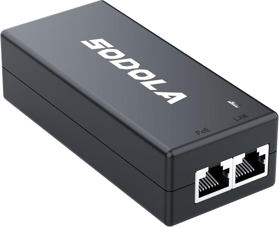 SODOLA Gigabit Power Over Ethernet Plus Injector, PoE+ (30W) Power Network Distances Up to 100M (328 ft.), 2.5Gb PoE Injector, 30W Power Over Ethernet PoE Injector Adapter