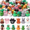60pcs Mini Resin Animal Ducks, Tiny Ducks for Hiding, Miniature Duck Figurines, Novelty Party Favors Gift Decoration (12 Styles)