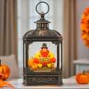 Fall Decor Turkeys Snow Globe Lantern, Thanksgiving Decoration Indoor Tabletop Centerpiece, Swirling Glitter Pumpkins Snow Globe with Turkey, Harvest Day Gifts, Home Fall Halloween Decor