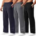 Evervibe 3 Pack Men's Big and Tall Sweatpants Athletic Workout Lounge Pants Plus Size Drawstring Joggers with 3 Pockets(Black, Dark Gray, Dark Blue Gray, 5X-Large)
