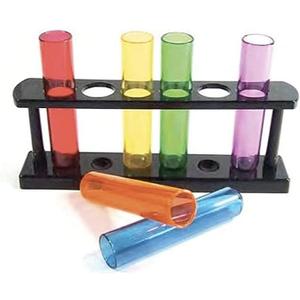Gay & Lesbian Rainbow Party Shot Glasses Test Tube Set (6 tubes) - Pride Flag Color - LGBTQ Gift Set or Party Supplies