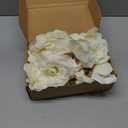 Artificial Silk Roses Flower Heads for Wedding Decorations - 50 Pieces Realistic Bulk Faux Floral for DIY Bridal Shower Arrangements Bridesmaid Bouquets Party Home Centerpieces - White