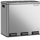 SONGMICS Garbage Can, 3 x 4.8 Gallon (3 x 18 L) Trash Can, Recycle Bin with Soft-Close Lids, Pedals, and Inner Buckets for Kitchen, Stainless Steel, Silver and Black ULTB54NL