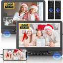 12" Dual Portable DVD Player for Car with 1080P HDMI Input, FELEMAN Car DVD Player Dual Screen Play A Same or Two Different Movies, 5 Hours Rechargeable, Support USB, AV in, Lsat Memory
