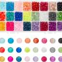 PH PandaHall 1560pcs 24 Color Frosted Glass Beads for Jewelry Making, 6mm Candy Color Frosty Beads Matte Loose Spacer Beads for Friendship Bracelets Necklace Earring Jewelry Making