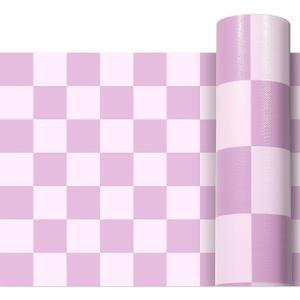 Purple Checked Bulletin Board Roll Reusable Waterproof Erasable Pastel Purple Non-Woven Fabric Bulletin Board Roll Wrinkle Resistant Background Poster for Classroom Decor Wrap DIY Crafts 15.7" x 20ft