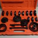 Orion Motor Tech Wheel Bearing Press Kit for Front Wheel Drive Bearing Removal & Installation, 24pc Wheel Bearing Puller Tool Set with Sliding Screws Universal Bushings Sleeves Storage Case (RED,BLACK)