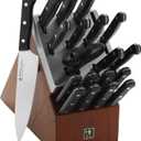 HENCKELS Solution Razor-Sharp 20-pc Knife Set, Chef Knife, Bread Knife, Steak Knife, German Engineered Informed by 100+ Years of Mastery