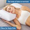 Talalay 100% Natural Premium Latex Pillow,Bed Pillow for Sleeping with Removable Cotton Cover, Helps Relieve Pressure, Breathable, Pressure Relief, Durable, Best Gift (1, Queen (Mid Loft))