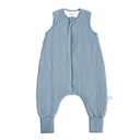 BubblePanda Rayon Made from Bamboo Toddler Sleep Sack with Feet 24-36 Months 1.0 Tog Breathable Sleep Sack Ultra Soft Baby Wearable Blanket with Legs Unisex Sleeping Bag with 2-Way Zipper, L(2-3T), Glacier