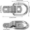 GardEasy 12 Pack D Rings Tie Down Anchors Hooks Heavy Duty 1/4" Trailer Anchor Lashing Rings 2400 lbs, Bracket Hooks Kit for SU,Camper,Van,Car,Boats, MotorcyclesSilver