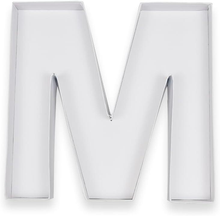 10" M or W Shaped Cardboard Letter Mache Chocolate Sweets Candy Container Box (White,M or W )