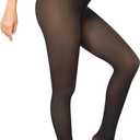 Fleece Lined Tights for Women, Fake Translucent Thermal Leggings High Waisted Warm Pantyhose Sheer Stocking in Winter