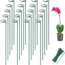 Joyhalo 20 Pack Plant Stakes, 16 Inch Plant Support Stakes, Flower Stakes with 24 Twist Ties, Garden Sticks for Plants Hibiscus, Sunflower, Red Hot Poker, Hydrangea, Tomato, Sapling Etc