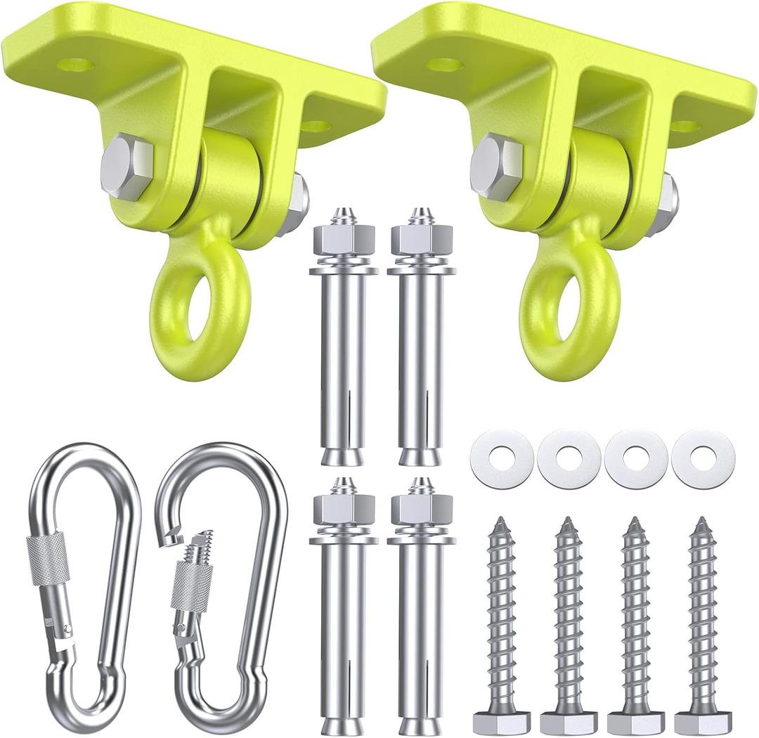 Swing Hangers for Wooden Sets Pack of 2 Heavy Duty Swingset Hardware with Locking Hooks for Porch, Patio, Playground Indoor/Outdoor by Highpro