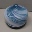 Porseme 500ml Glass Essential Oil Diffuser Aromatherapy Ultrasonic Cool Mist Humidifier 15-21 Running Hours Waterless Auto-Off Air Diffusers for Sleeping Yoga Office Working Spa and Rest (Blue Ink)