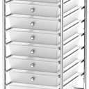 Simple Houseware Utility Cart with 8 Drawers Rolling Storage Art Craft Organizer, Chrome