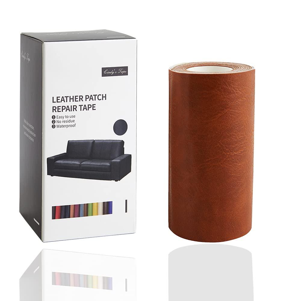 Leather Repair Tape kit Patch Heavy Duty, Retro Brown 4 x 60inch Self Adhesive Patch for Couch,Sofa,Car Seat,Furniture, Drivers Seat,Computer Chair First Aid Vinyl Repair kit