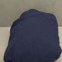 Bedsure GentleSoft 100% Cotton Large Throw Blanket for Couch 50x70 inches - Breathable and Lightweight, Soft Cozy Herringbone Woven Cotton Throw for Summer, Navy Blue Office Chair Blanket