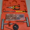 Tire Repair Kit by Boulder Tools - Heavy Duty Plug Kit for Cars, Trucks, Motorcycles, ATVs - Complete Flat Fix Automotive Tools Set with Storage Case, Valve Tool, Pliers, and Repair Plugs