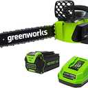 Greenworks 40V 16" Brushless Cordless Chainsaw, 4.0Ah Battery and Charger Included
