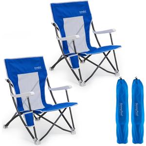 SUNNYFEEL Beach Chairs for Adults, 2 Pack High Back Folding Camping Chairs