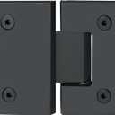 Alise Glass Shower Door Hinges, 180 Degree Shower Door Hinges for Glass Doors,Heavy Duty Stainless Steel Cabinet Hinges,Frameless Shower Doors Hardware Replacement Part,Black