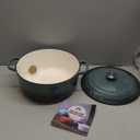 Enameled Cast Iron Covered 5.5 Quart Dutch Oven with Dual Handle, Slateblue