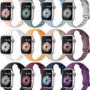Lerobo 12 Pack Slim Bands Compatible with Apple Watch Band 38mm 40mm 41mm 42mm 44mm 45mm 46mm 49mm,Soft Narrow Sport Strap Thin Wristband for iWatch Band Series 10/9/8/7/SE/6/5/4/3/2/1/Ultra Women Men