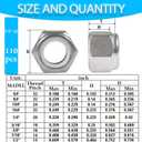 2 x 110Pieces 1/4"-20 Inch Nylon Lock Nuts,SpzcdZa 304(A2-70) Stainless Steel LockNuts for Industrial and Construction Fasteners;Standard Metric Thread Nylock Nuts