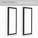 Sheffield Home Set of Two Family Planner Dry Erase Boards Featuring, Chore Chart, Shopping List, Weekly Meal Planner and Notes, 9x21 Inch, Black