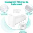 Upgraded DA97-20156B Ice Maker Replacement Compatible with Samsung Refrigerator DA97-20156A Ice Container, Ice Bucket Tray w/Latch Plate fit Model RF28HMEDBSR, RF27T5241SG, RF28R6301SG Ice Bin